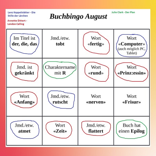 bücherbingo August 2022 fertig